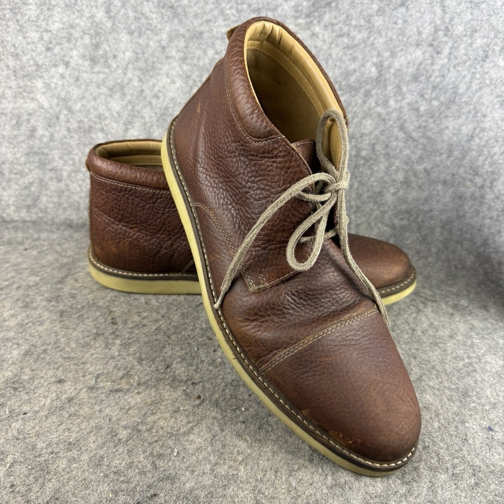 Clarks Grandin Top Chukka Boots Men's 12M Brown Leather Comfort Cap Toe Lace Up